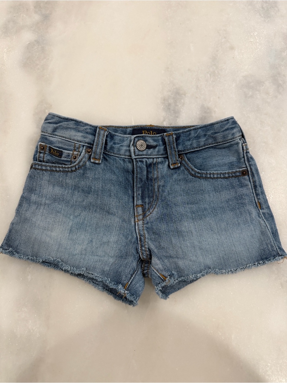 Polo Ralph Lauren Girls Size 6 Denim Cutoff Shorts Light Wash